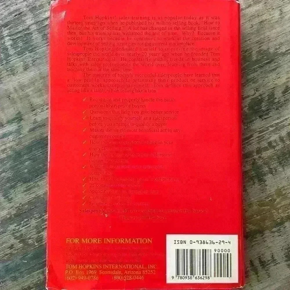 Tom Hopkins' Low Profile Selling Hard Cover Book - Picture 5 of 5